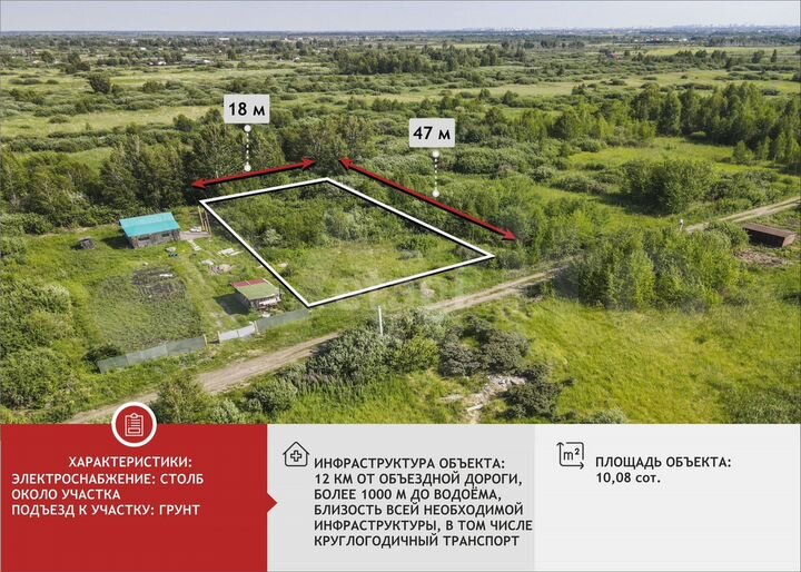 Участок 10,1 сот. (СНТ, ДНП)