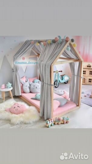 Воздушный балдахин для кровати домик