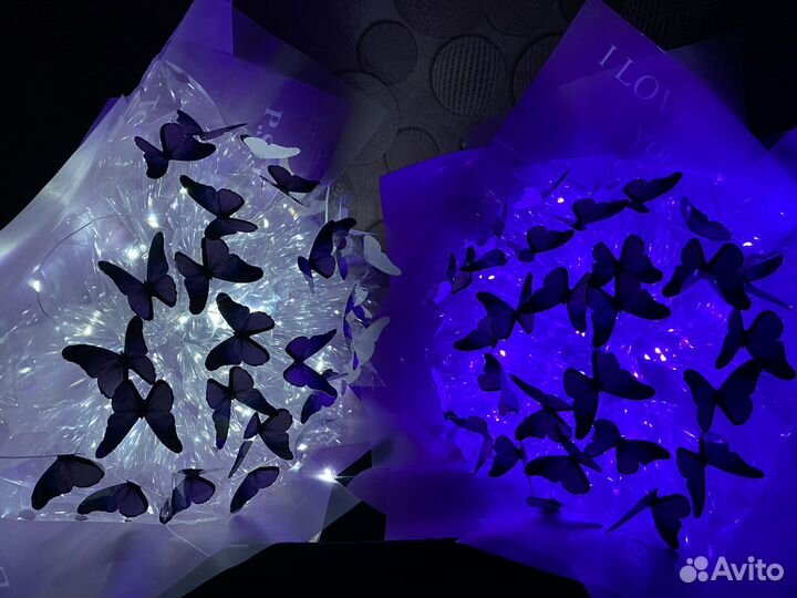 Светящийся букет из бабочек