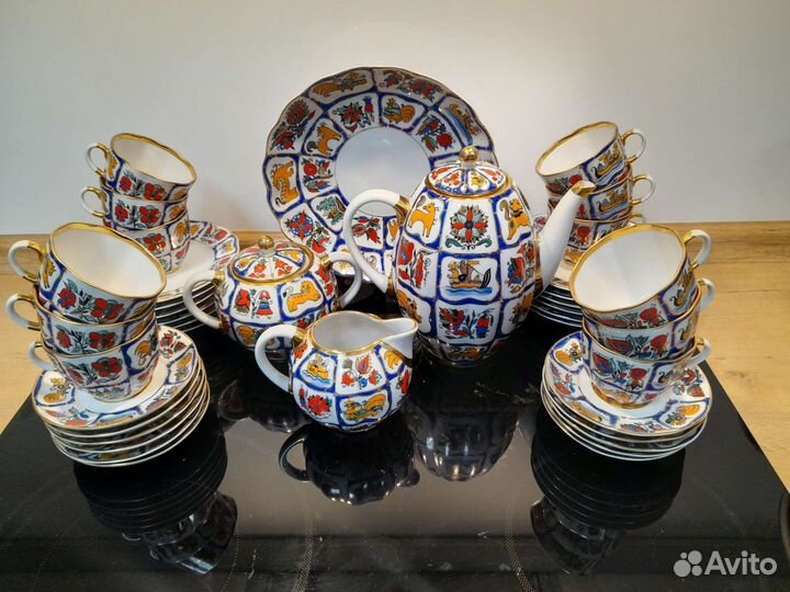 Кофейный сервиз лфз Русский лубок СССР