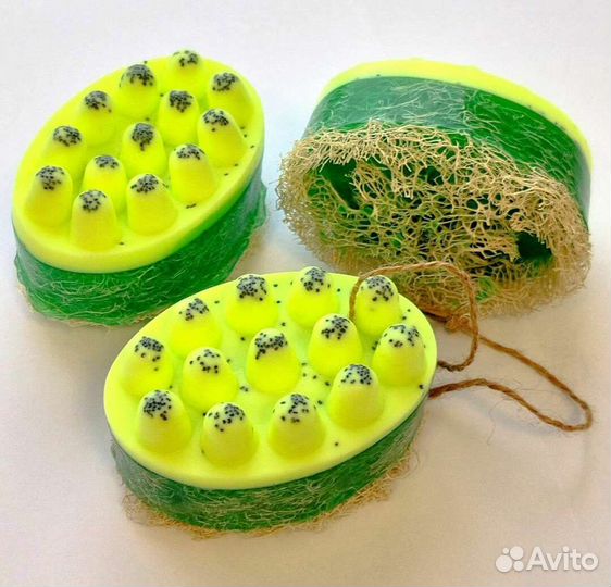 Массажное мыло с люфой ручной работы