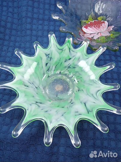 Салатница фруктовница Капля хрустальное стекло