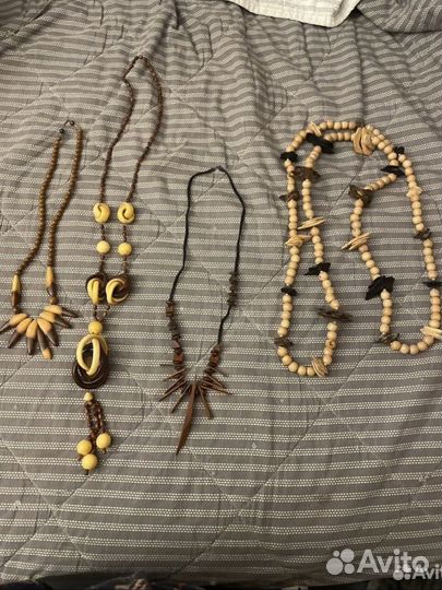 Бусы деревянные