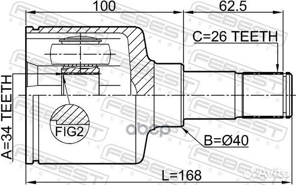 Шрус внутренний 34x40x26 2111-GE30mtlh Febest