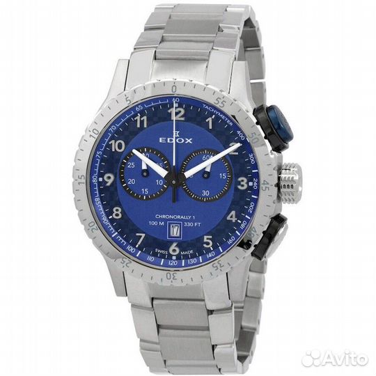 Edox 10114 3NBU BU chronorally 1 Blue Dial Quartz