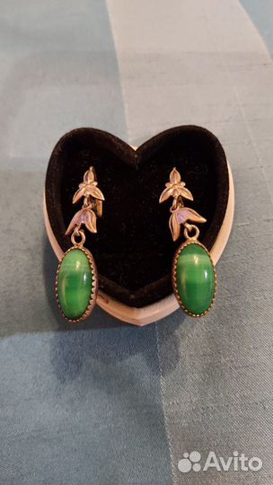 Серьги малахит СССР