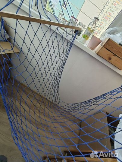 Гамак сетка на деревянных планках