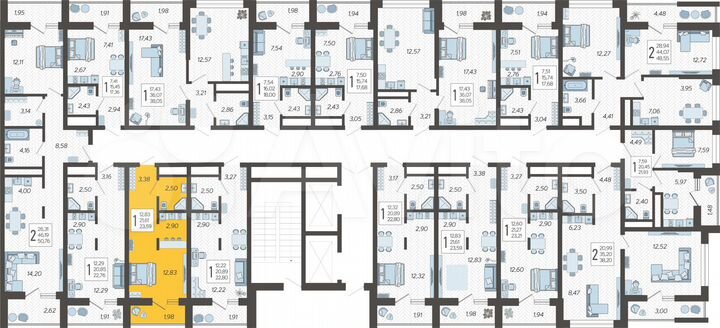 Квартира-студия, 23,6 м², 18/19 эт.