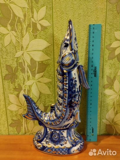 Штоф гжель с позолотой 