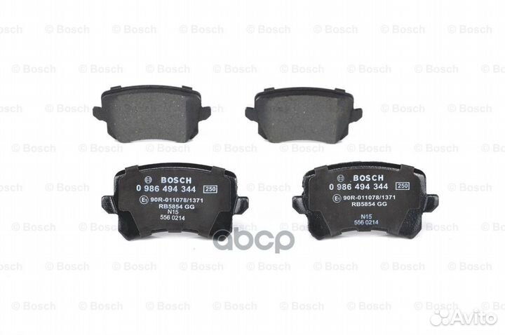 Колодки тормозные дисковые зад 0986494344 B