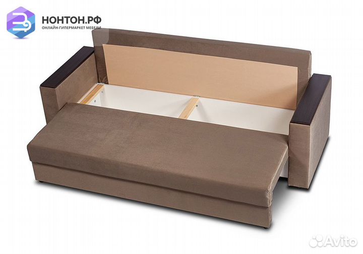 Диван еврокнижка Атланта коричневый