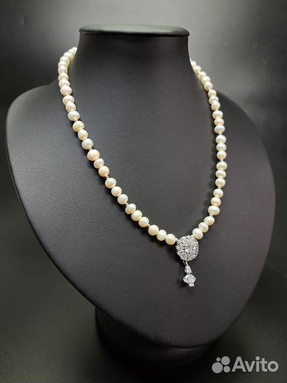 Бусы с жемчугом натуральным