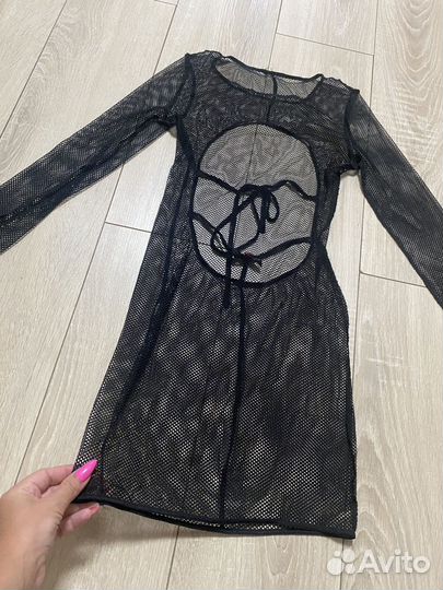 Платье в сетку пляжное