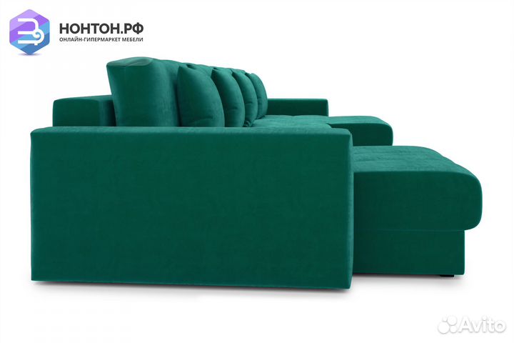 Диван п-образный тик-так Монарх М2О2 изумрудный