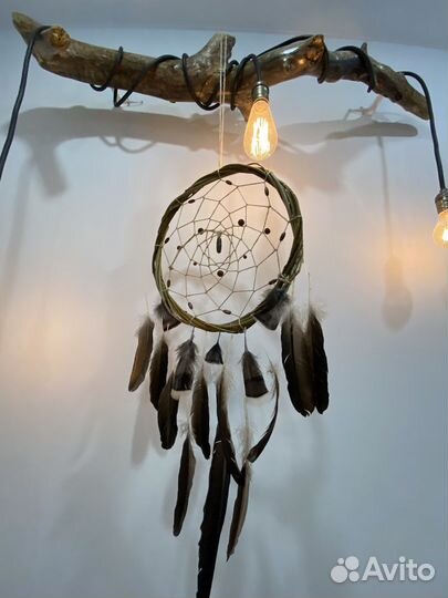 Ловец снов ручной работы с бусиной Дзи