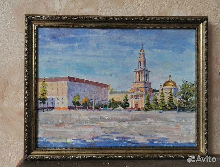 Картина маслом на холсте пейзаж в раме