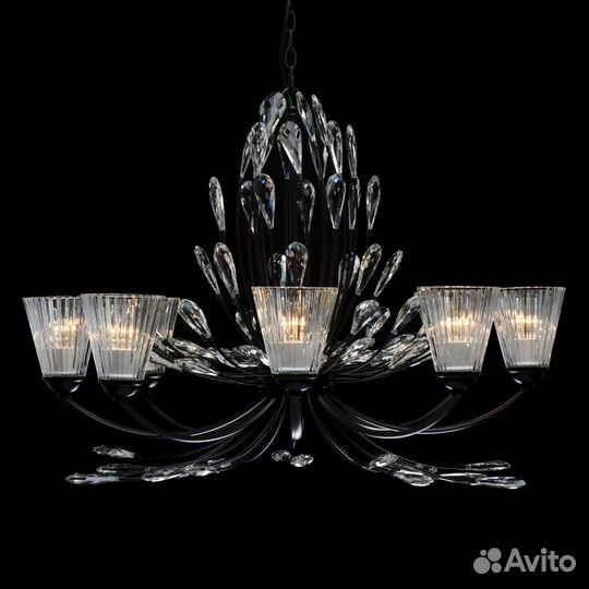 Люстра подвесная металл и стекло модерн