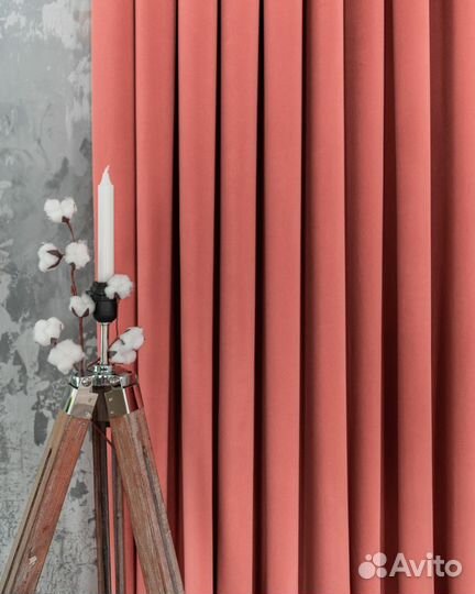 Шторы бархат Богема Коралл