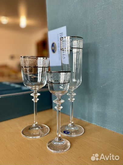 Хрустальные бокалы богемия