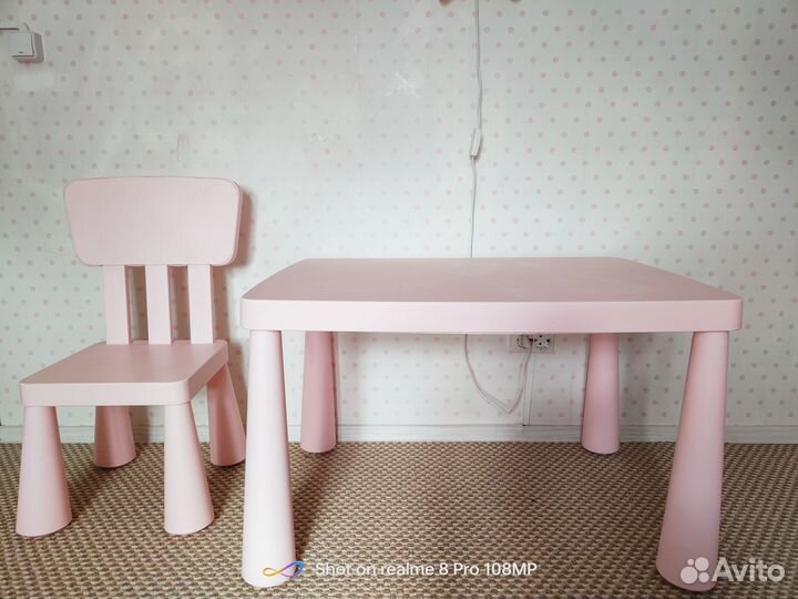 Детский стол и стул IKEA маммут