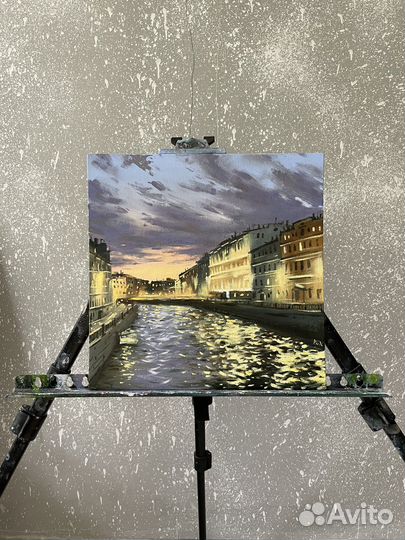 Картина маслом огни Петербурга