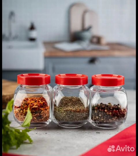 Банки стеклянные для специй 4 и 6 штук
