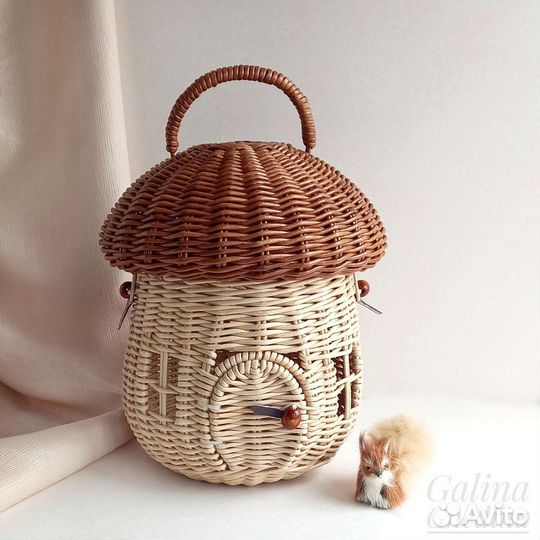 Сумка детская домик гриб. Кукольный домик сумочка