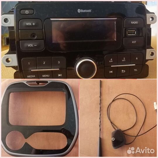 Штатная магнитола Рено Каптур с рамкой, антенна