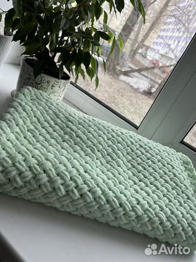 Плед вязанный детский ручная работа Ализе пуффи