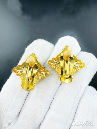 Винтажные клипсы США с эмалью