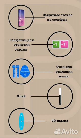 Защитное стекло Samsung S10 plus, с уф клеем.Новое