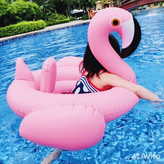 Надувные ходунки (круг со спинкой) Фламинго