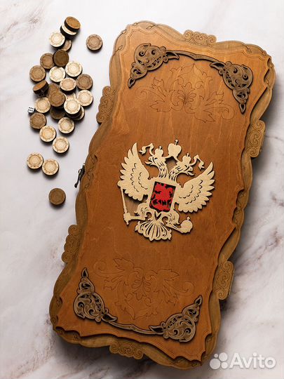 Нарды большие 60 см деревянные в упаковке новые