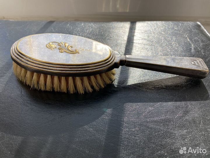 Старинная одёжная щётка. Серебрение. Дания