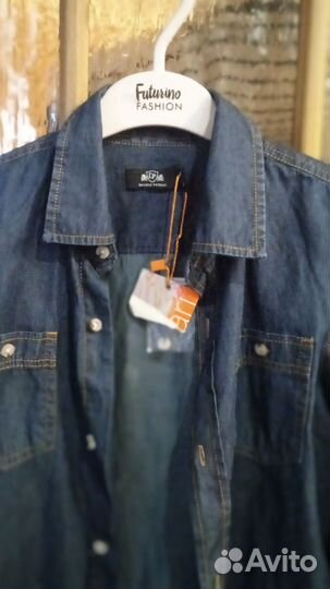 Рубашка для мальчика джинсовая синяя