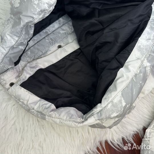 128-134 куртка белая серая осень весна дождевик