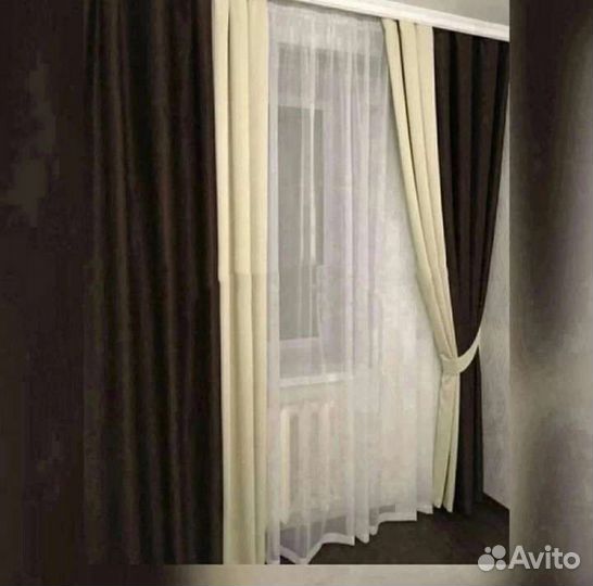 Комплект шторы и тюль новые