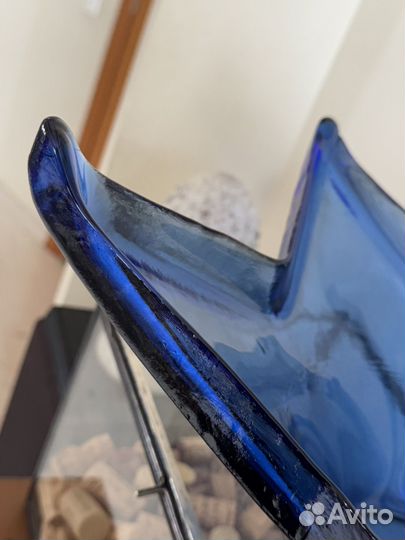 Цветное стекло 43.5 см ваза фруктовница блюдо