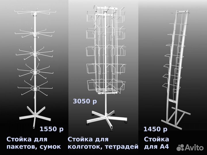 Торговое оборудование. Стенды, стойки, стеллажи