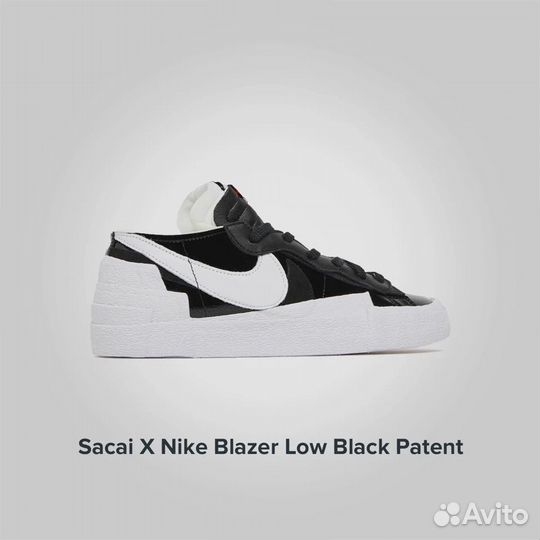 Nike Sacai X Blazer Low Black Patent