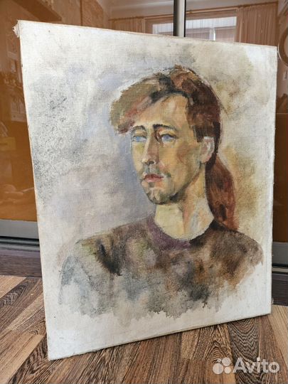 Картина маслом на холсте двусторонняя винтаж