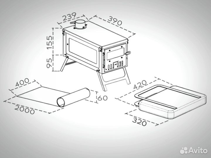 Походная печь леший