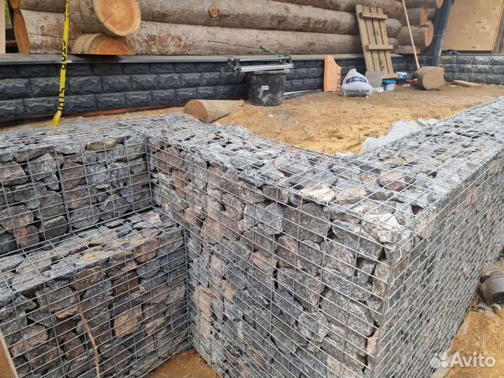 Секция забора из габиона/Пергон 2,0х2,0х0,2м