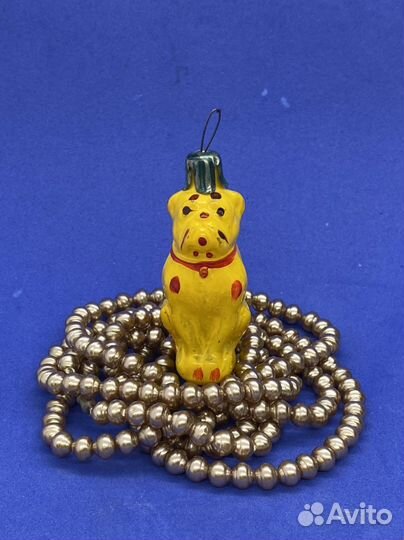 Елочная игрушка СССР Бульдог (39)