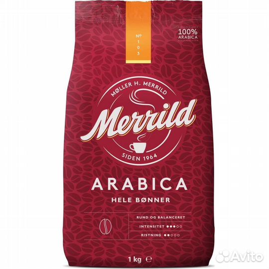 Итальянский зерновой и молотый кофе Merrild