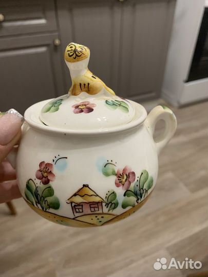 Чайник заварной и сахарница фарфор