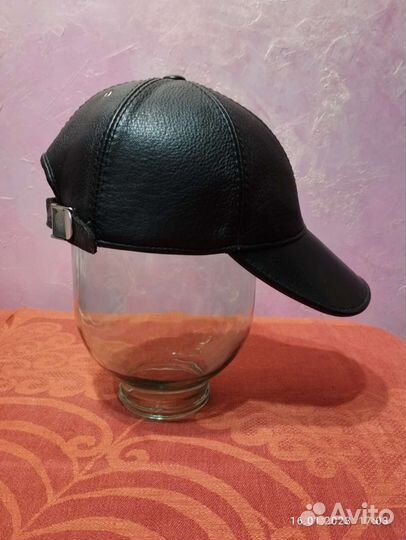 Бейсболка кожаная