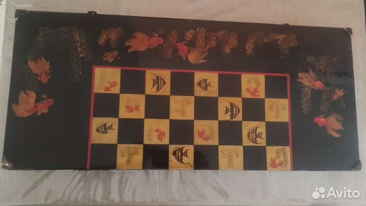 Шахматы нарды шашки 3 в 1 ручной работы