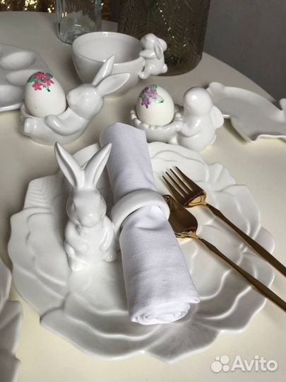 Кольца для салфеток с кроликом на Пасху