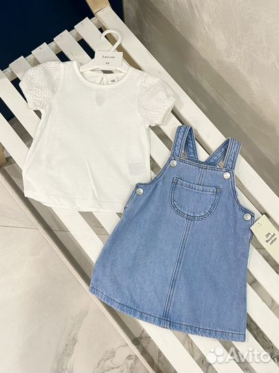 Сарафан и футболка hm 68 74 летний комплект